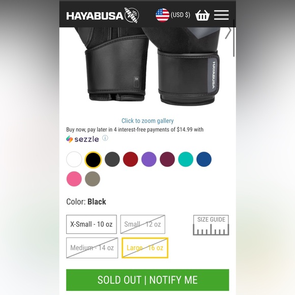 Black Hayabusa Gloves - Picture 5 of 5